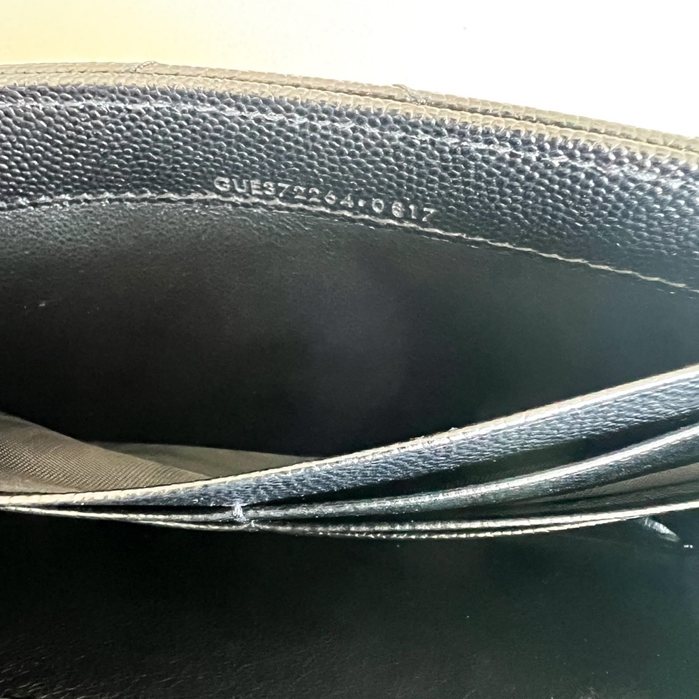 YSL Saint Laurent Large Grain de Poudre Large Leather Flap Wallet - Picture 8 of 9